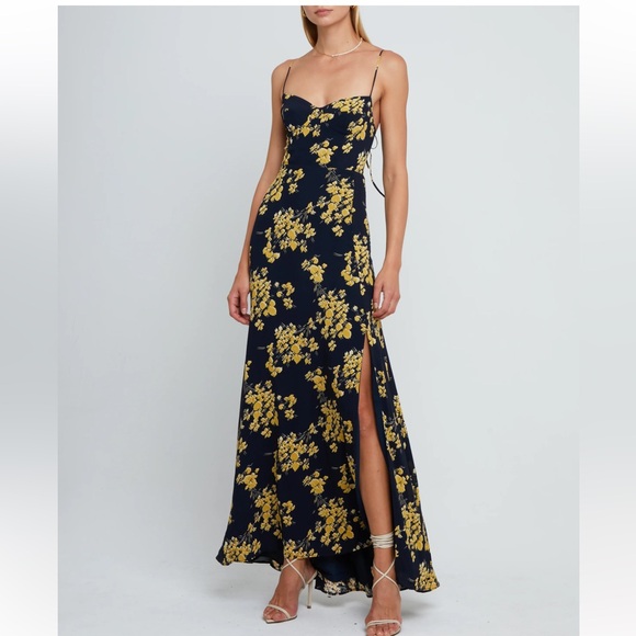 OPT Delphi Yellow Floral Print Maxi Dress - Picture 1 of 3